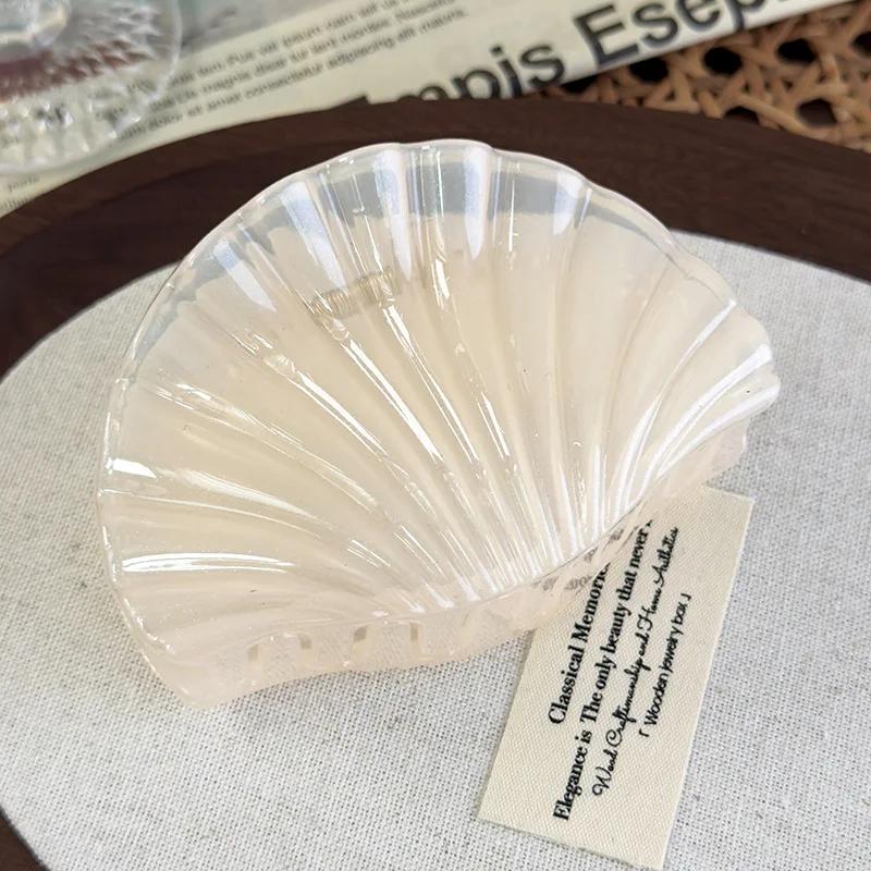 1PC Shell Grab Clip Back Head Hairpin Temperament Elegant Seaside Vacation Style Shark Clip Hair Accessories