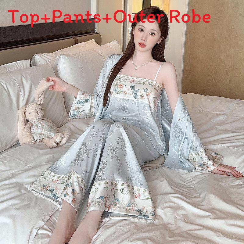 New Style Womens Pajama Set With Satin Fabric And Breathable Design For Home Sleep Comfort