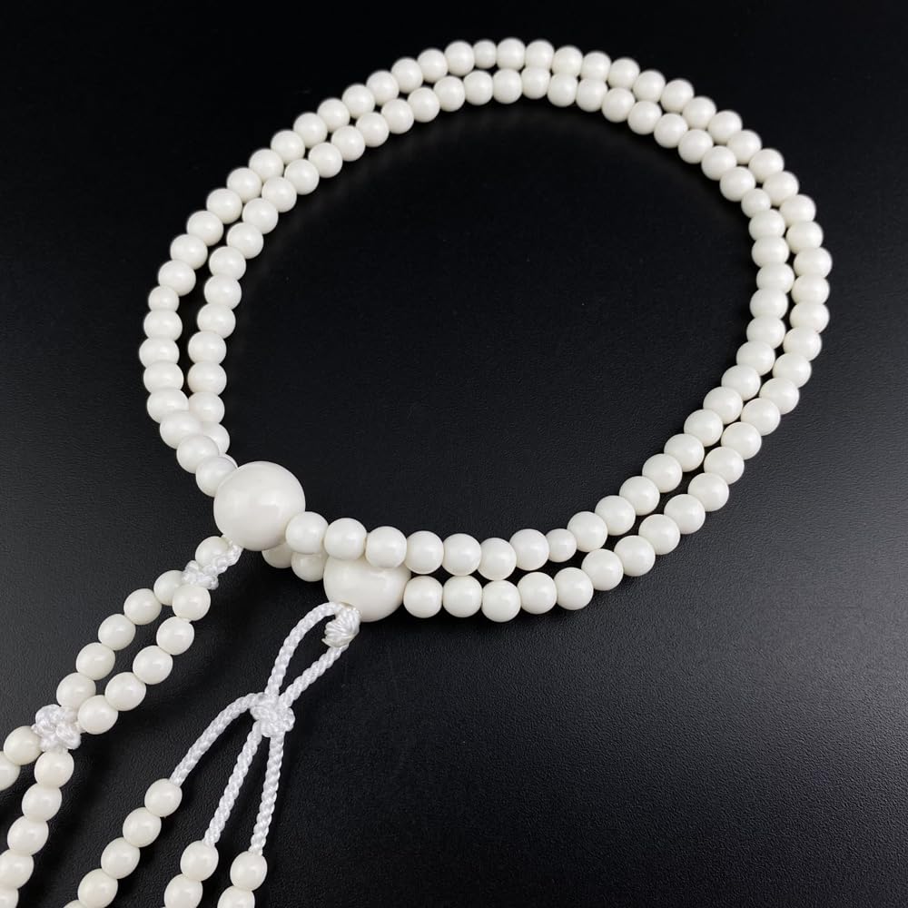 Myorenka Soka Gakkai Prayer Beads New Ivory PC Beads Shaku Black M Size Unisex Prayer Beads Prayer Beads Set Odamaki Sanskrit Tenbou SGI Prayer Beads