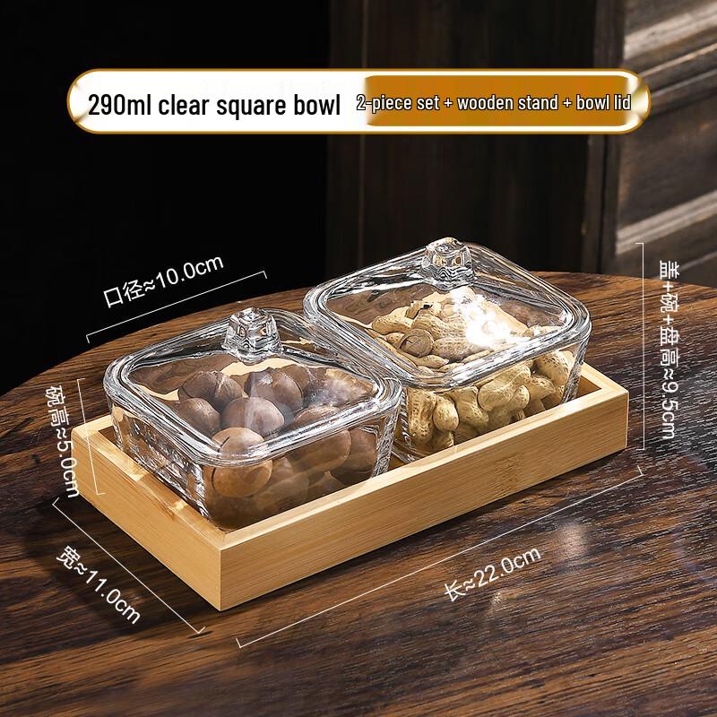 Glass Divided Snack & Fruit Platter Set