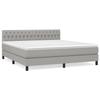 3140313 vidaXL Lit à sommier tapissier avec matelas Gris clair 180x200cm Tissu