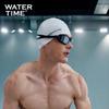 WATERTIME Silicone Swimming Cap, Waterproof, Enlarged, Ear Protection, Black