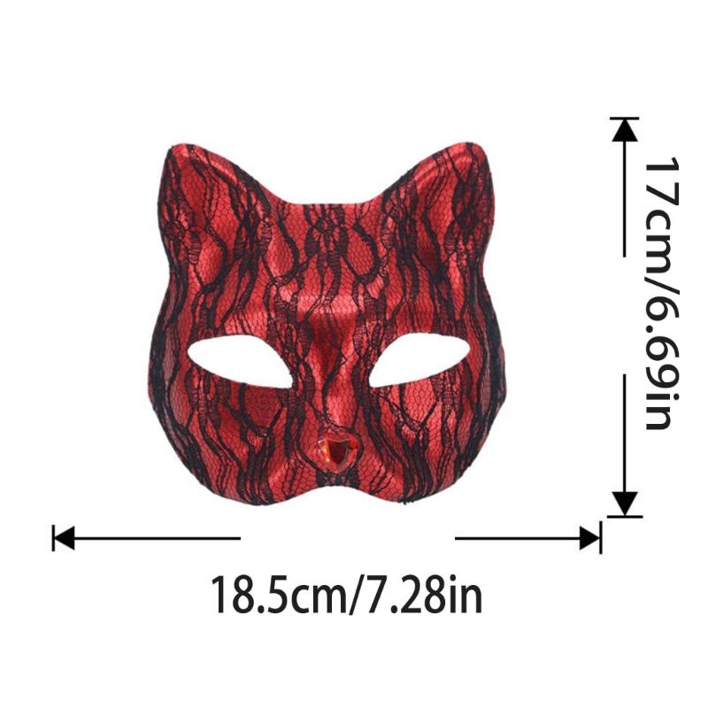 Elegant Cats Face Lace Snake Pattern Mask Costume Mask For Masquerades Ball Halloween Party And Cosplay
