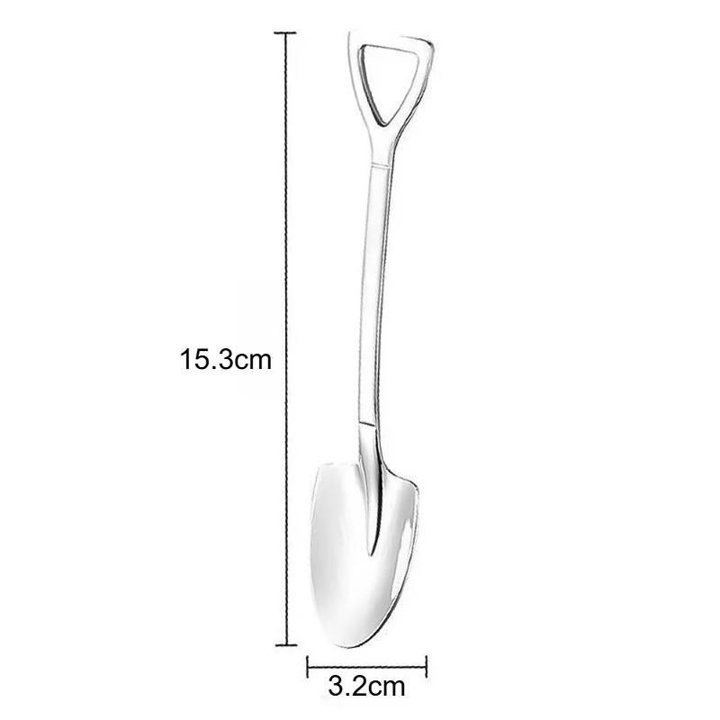 Stainless Steel Shovel Point Spoons Watermelon Coffee Tea Spoon Ice Cream Dessert Tip Scoop Cutlery Tableware Set Kitchen Tools