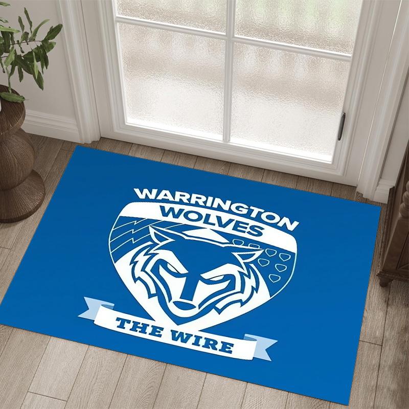 Warrington Wolves Design Crystal Velvet Carpet Cozy Non?Slip Printed Rug For Bedroom Living Room Entrance