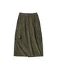 Comoni Nose W Pocket Midi-Skirt [Khaki]