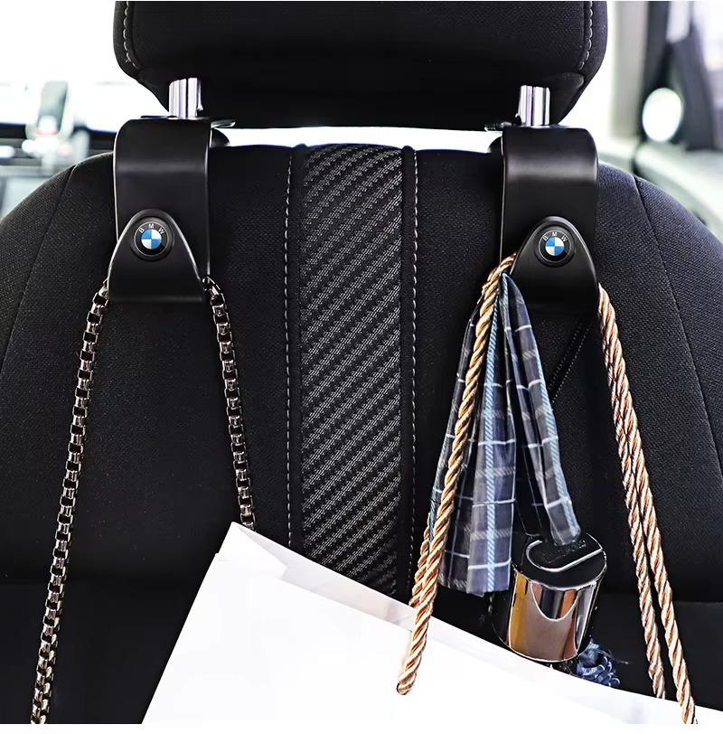 KSMH6 Car Sticker Storage Hanger Hook Shock Resistant No Damage To Seat Metal Rod Multifunctional Back Seat Bag Holder For BMW E F X