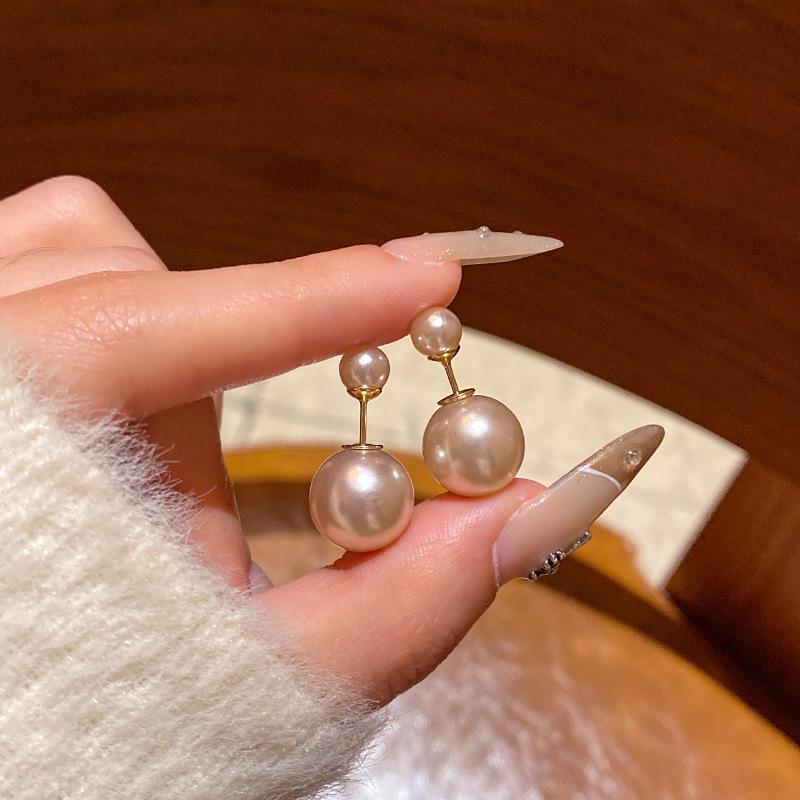 Elegante S925 Silber Perlen- & Zirkon-Herz-Ohrringe für Damen - Leichter Luxus, Alleskönner, High-End-Design