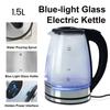 A13I-2L Electric Kettle Glass Fast Boil LED Household Appliance EU Plug