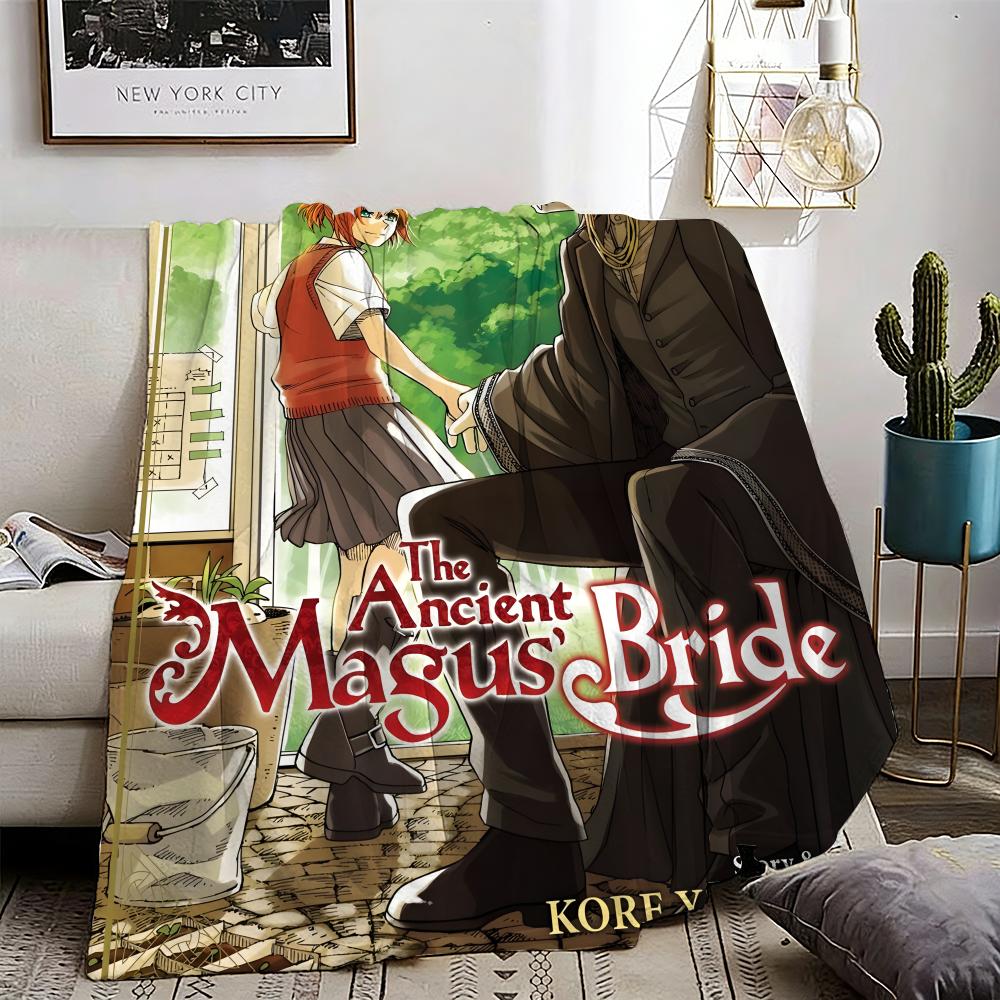 The Ancient Magus Bride Throw Lightweight 240g Flannel Blanket Soft Skin-friendly for Summer Cooling 75X95CM