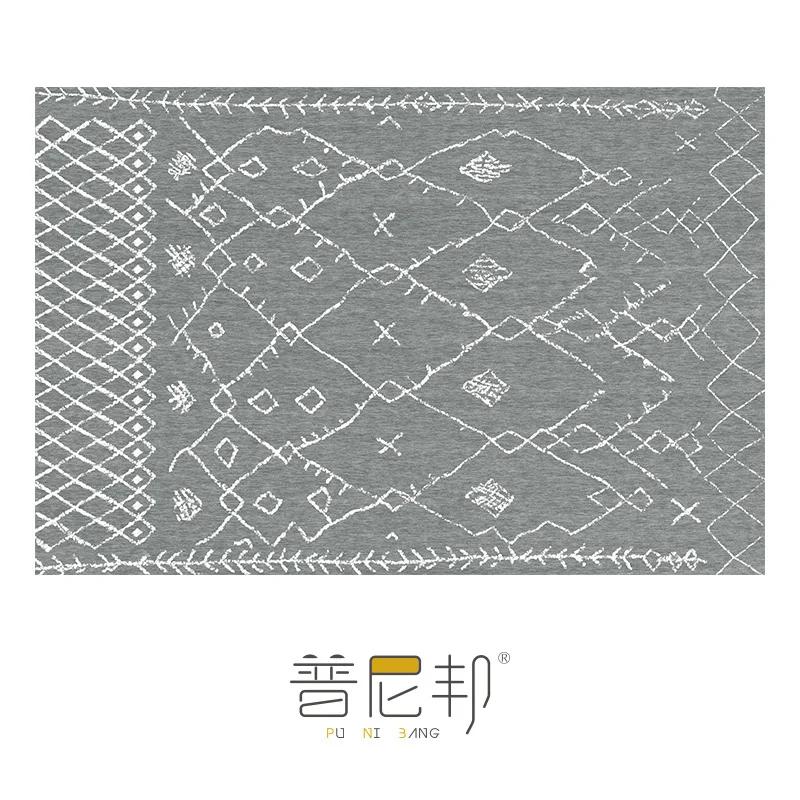 American Moroccan Bedroom Decor Bedside Carpet Washable Carpets for Living Room Nordic Ethnic Lounge Rug Soft Non-slip Floor Mat