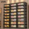 UVR Multifunctional Storage Cabinet Household Folding Shoe Organizer Large Capacity Light Luxury Multi-layer Snack Shelf