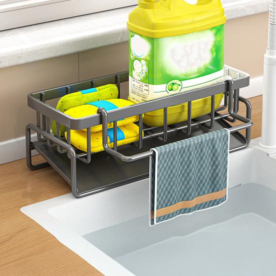 Drain Kitchen Soap Sponge Organizer Large Rack Holder Sink Caddy