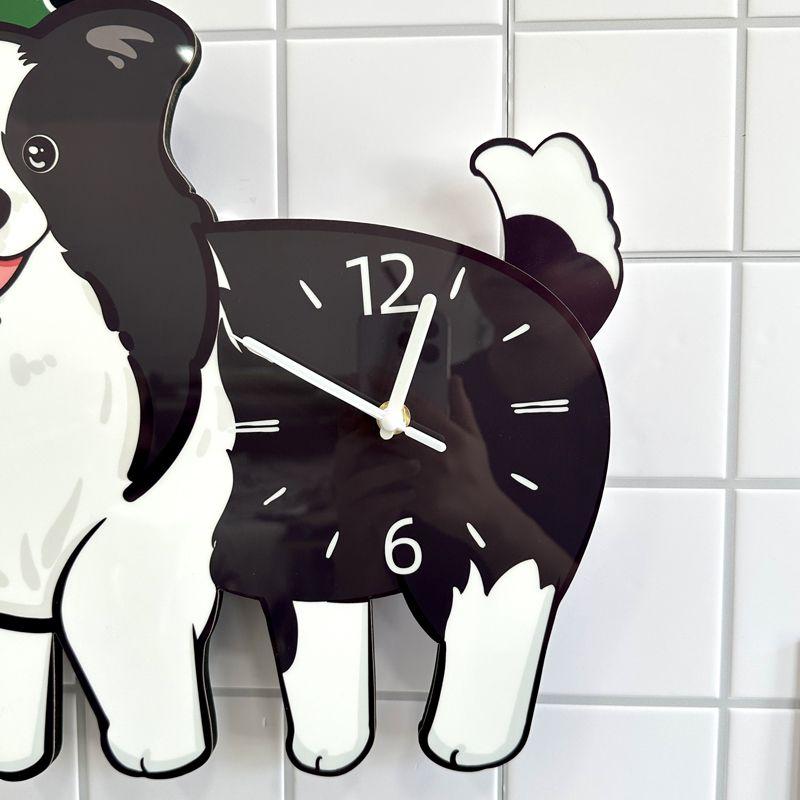 Cartoon Dog Creative Decoration Wall-mounted Clock, Living Room Pet Store Swing Style Wall Clock Ornament