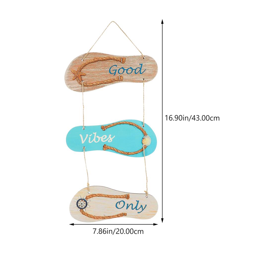 Sign Door Plaque Nautical Beach Summer Slipper Wall Welcome Wood Decor Hanging Ornament Flip Signs Ocean Coastal Flop Decoration