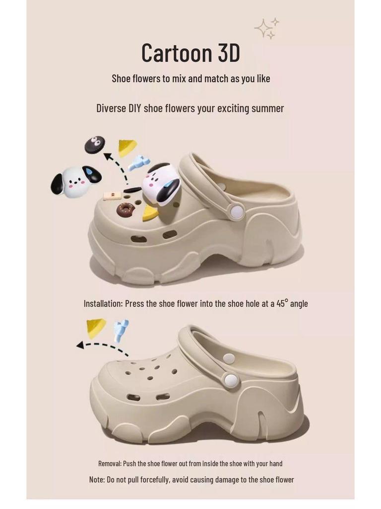 Women's Thick-Soled Height-Increasing Platform Beach Clog Sandals