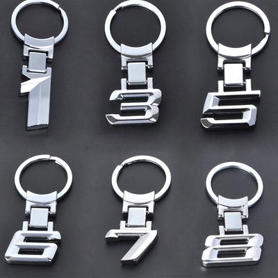 Fashion Creative Modified Digital Metal Car Keychain Key Ring Key Chain For Adui Bezn BMW X 1 3 5 6 7 8 Logo Car Styling
