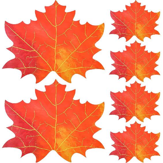 Thanksgiving Fall Maple Leaf Placemats Set of 6 Autumn Maple Leaf Heat Resistant Dining Table Place Mats Fall Harvest Table Mat for Home Kitchen Maple Leaf Style