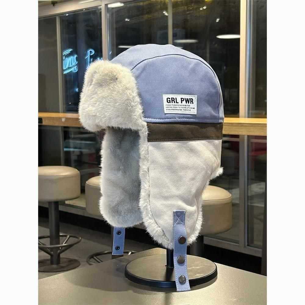 Hat cold color matching Lei Feng men and women winter A thickened warm versatile cycling ear protection outdoor ski pilot