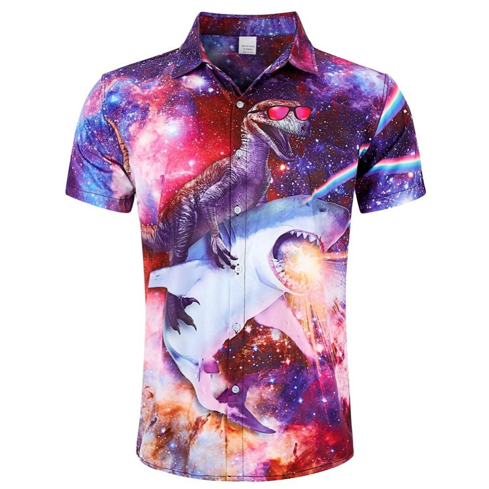 Cămașă Hawaiiană de Plajă pentru Bărbați Imprimeu 3D Animal Amuzant Tricou Top Casual cu Mânecă Scurtă Butonată Cămași Aloha de Vacanță Streetwear