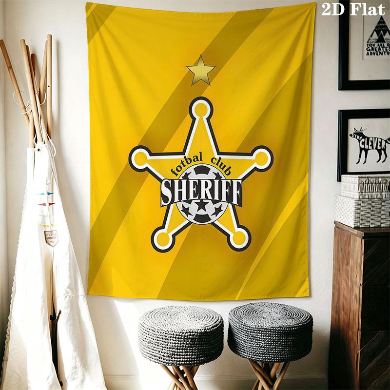 FC Sheriff Wall Hanging Printed Fabric Blanket Decorative Tapestries for Bedroom Living Room Home Decor