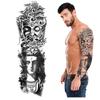 S.A.V.I Vollarm, Hand Temporäres Tattoo Für Männer, Buddha Shiva Götter Design Für Mädchen Frauen, Tattoo Aufkleber Größe 48x17CM - 1STK.