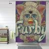 Cortina de Chuveiro Furby Bola de Neve Banheiro Poliéster Impermeável Cortinas de Banho com Ganchos