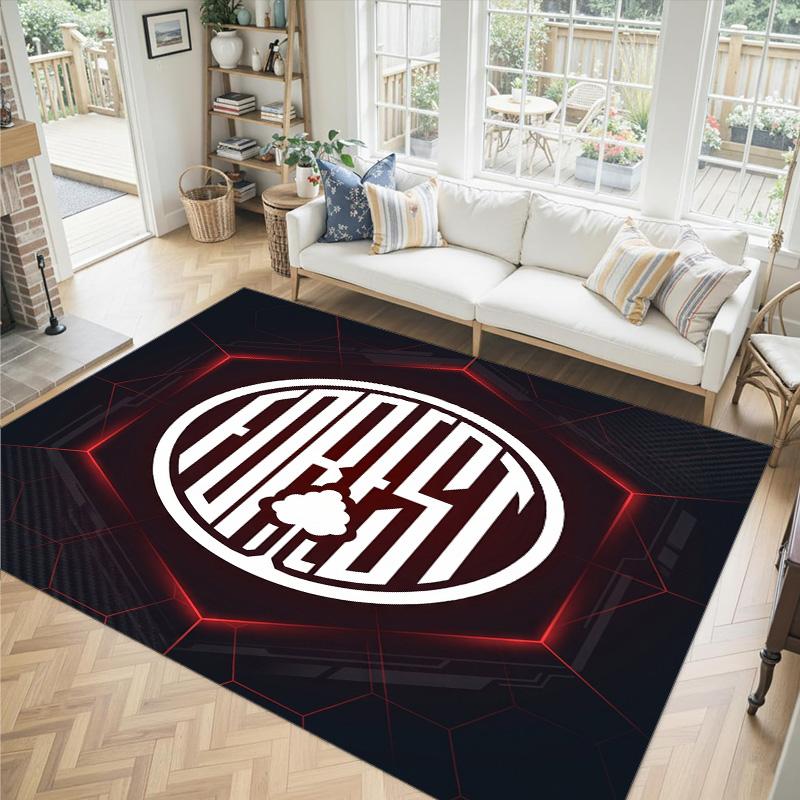 Nottingham Forest Design Kristall Samt Teppich Gemütlich Nicht?Rutschfester Teppich mit Aufdruck für Schlafzimmer Wohnzimmer Eingang
