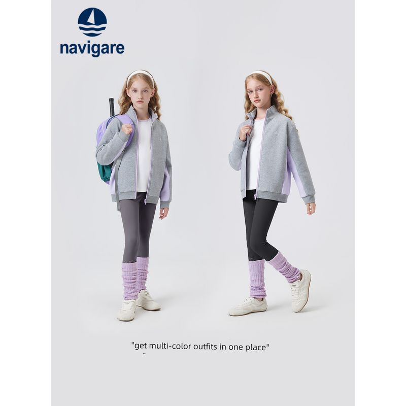 Navigare Italian Small Sailboat Children's Clothing Girls' Leggings 2026 Spring and Autumn New Children's Yoga Pants