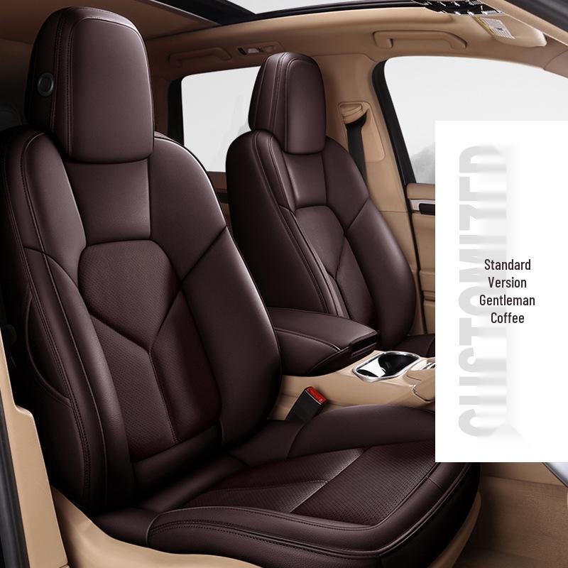 Full Coverage Genuine Leather Seat Cushion for BMW 5 Series and Porsche Cayenne