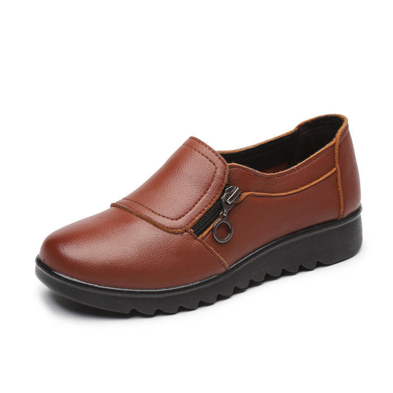 Spring and Autumn Women Shoes Fashion Casual Women Leather Shoes Ladies Slip On Comfortable Shoes