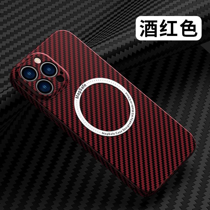 Applicable to iPhone11 carbon fiber pattern PC mobile phone case Apple 11 magnetic magsafe lens all-inclusive i11 hard case