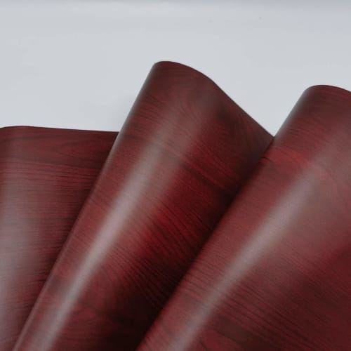 TOTIO Wood Grain Cutting Sheet, Wood Grain Sticker, Wood Grain Remake Sheet, Reddish-Brown Cherry Blossom Wood Grain Pattern, Self-Adhesive Wallpaper,