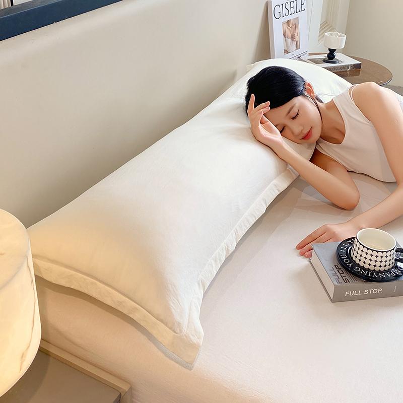 Solid- Washed Double Long Pillowcases, Couple Pillowcases 48*100cm, 120cm, 150cm, 180cm (without Core)