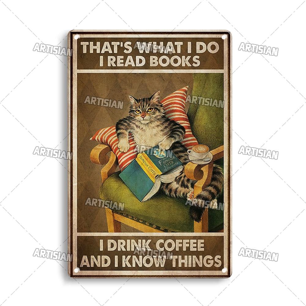 Artisanisches Tier Schwarze Katze Retro Metallposter Lustiges Haustier Vintage Dekorative Blechplakette Garage Bar Pub Club Man Cave Wanddeko