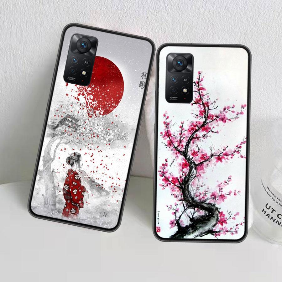 Cherry Blossom Tree Phone Case For Xiaomi Redmi Note 12 Plus 12S 11 11T Pro 5G 11E 11S 4G 10 10S 9 9S 9T 8 8T 7 Cover Shell Coqu