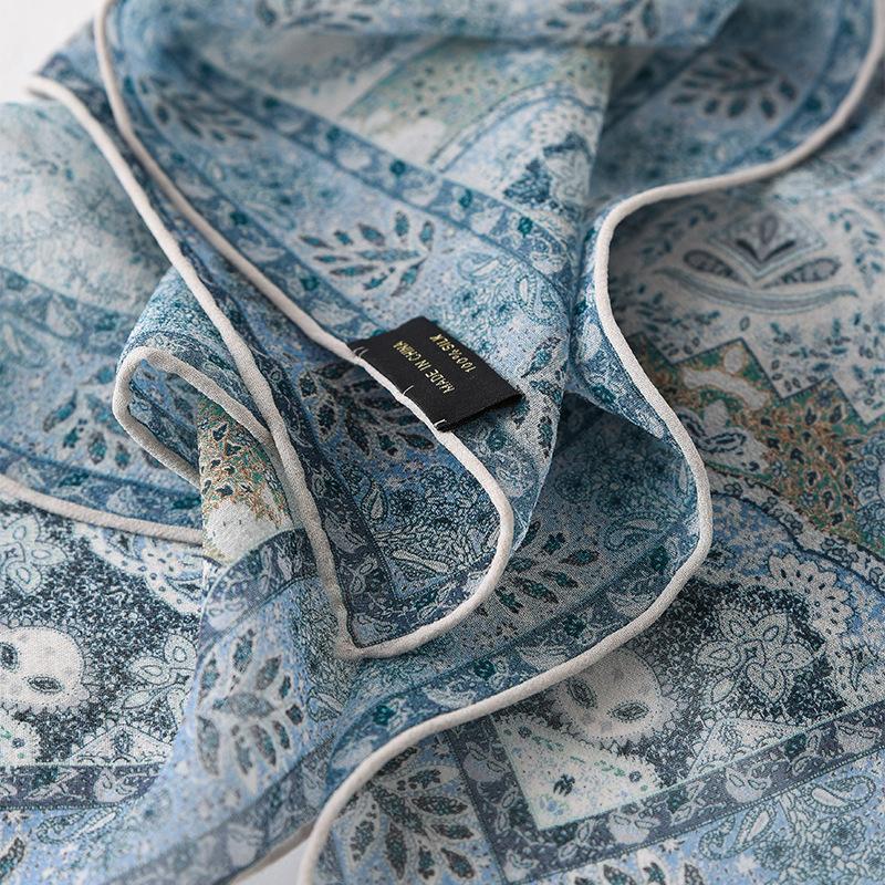 Cashew Flower Series Silk Scarves 1116 Spring and Summer New Silk Silk Scarves Fashion Commuter Square Scarves Women's Shawl Wholesale