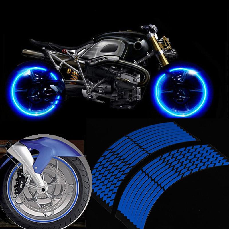 5 colors Motorcycle Rim Tape Reflective Wheel Stickers Decals Vinyl 1cm*8m