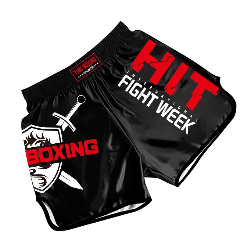 Muay Thai Boxing Shorts Breathable Cycling Jersey Training Combat Fight Workout Short Pants