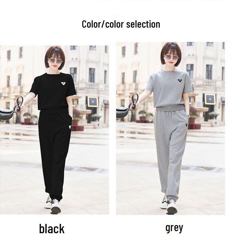 2025 Plus Size Women's Korean Style Casual Tracksuit: Fashionable Slimming Two-Piece Sportswear Set