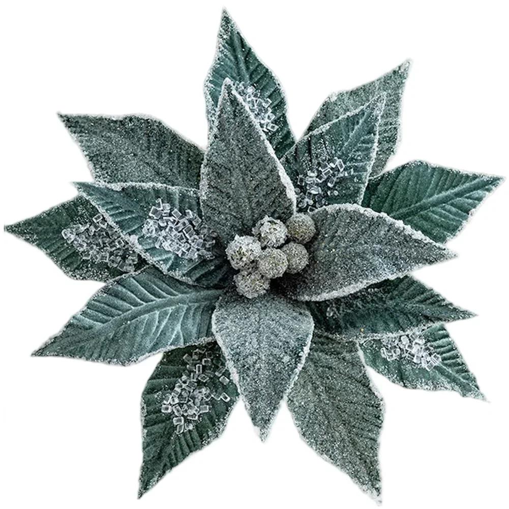 1 Stück 26cm Weihnachtsbaumdekoration Weihnachten Simulationsblume Reifblume DIY Partyatmosphäre Dekorationen