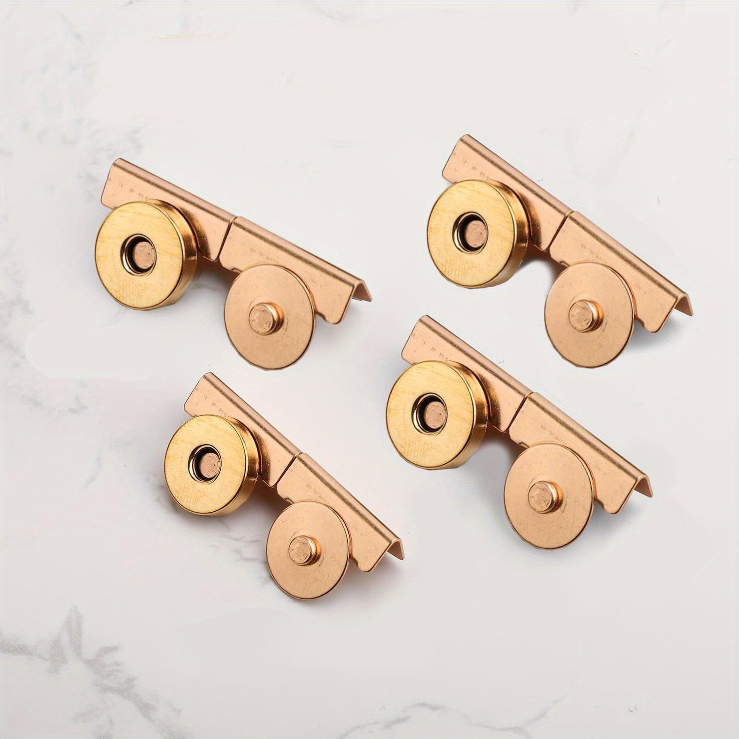 

4pairs Magnetic Snap Clips - Assorted Colors (Black, Golden, Brown, White) - No-Needle Closure for Bags, Shoes, Crafts - Durable & Stylish Fasteners 4pairs