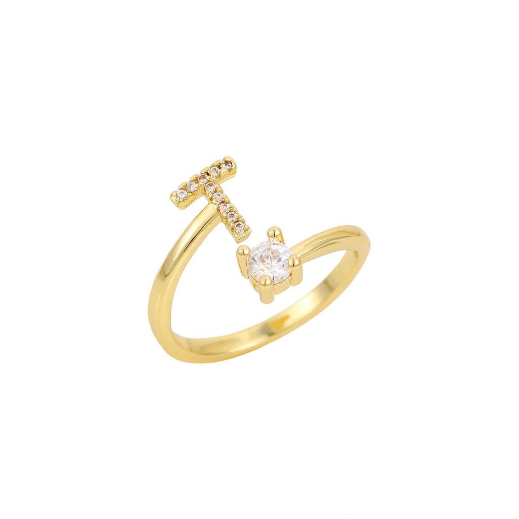 26 Letters Adjustable Open Ring: Women's Niche Design for Index or Pinky Finger - Fashionable Korean Style