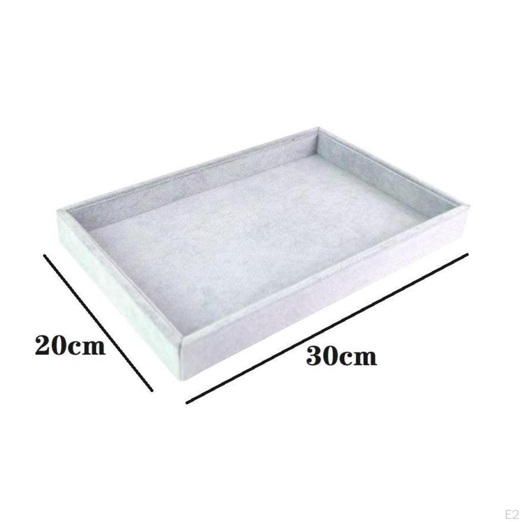 Jewelry Organizer Tray SuedeLike Display OpenTop for Women, Collectors, Drawer,