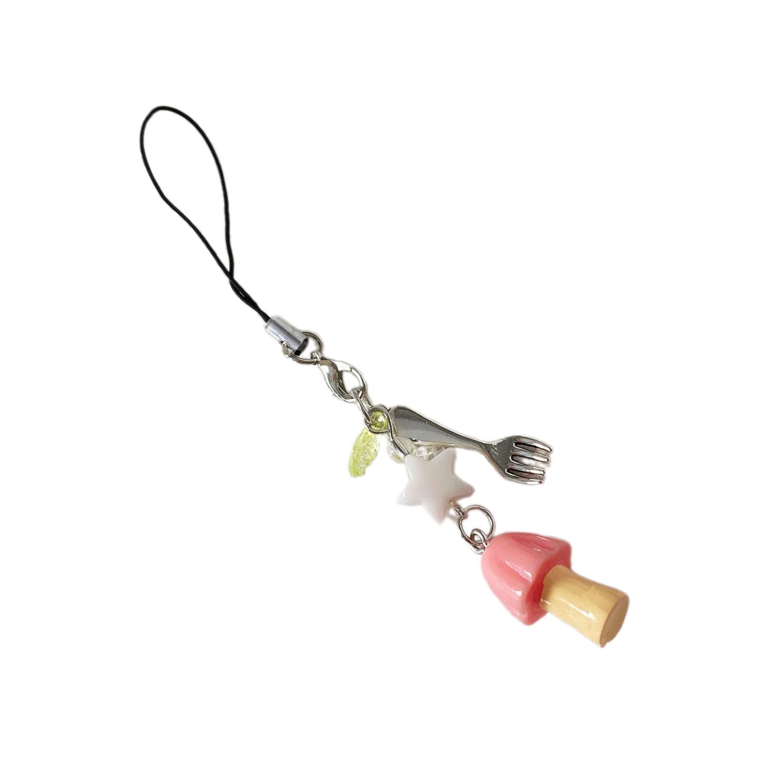 

Винтажный брелок в виде гриба, модная подвеска для телефона, подвесное украшение для любителей моды и приверженцев ретро-стиля розовый