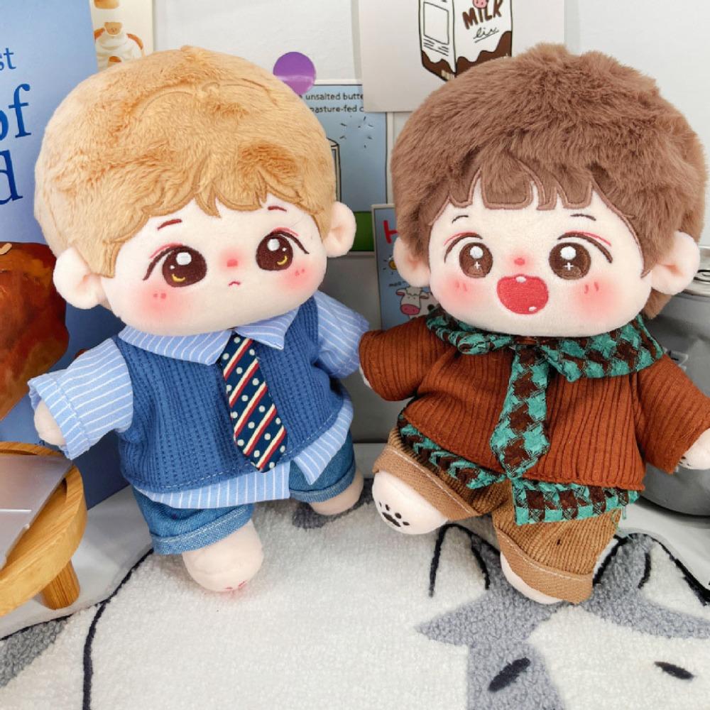 

1 set Sweater Vest 20cm Cotton Doll Clothes School Uniform Plush Doll Clothes Children s Gift коричневий