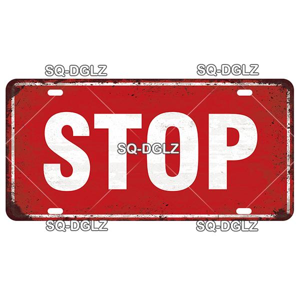 SQ-DGLZ Warning Beware Of License Plate WIFI Tin Sign State Wall Decoration Metal Sign Home Decor Painting Plaques Art Poster