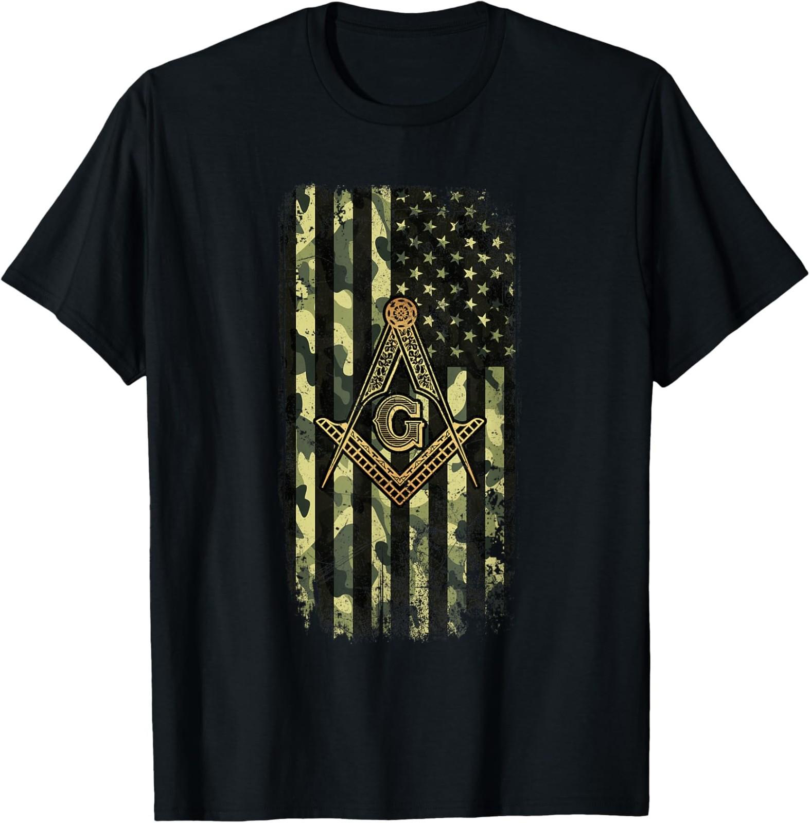 NEW LIMITED Masonic Camo American Flag - Freemason T-Shirt S разноцветный