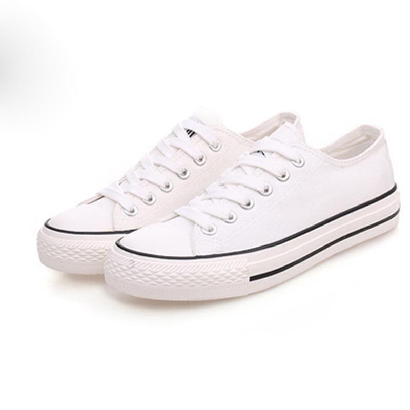 Classic Spring and Autumn Versatile Student Canvas Shoes Couple Women's Shoes Rubber Wear-resistant Flat Shoes Casual Classic Lace-up Style