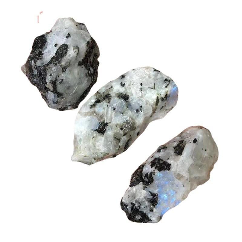 Natural White Moonstone Rough Stone Mineral Crystals Gravel Chakra Quartz Gem Decor